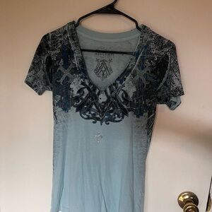 Teal small Affliction top